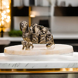 Бронзовая статуэтка "Такса и щенки"