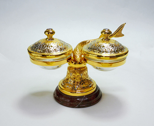 Водочный набор с икорницей. Златоуст купить с доставкой Водочный набор с икорницей. Златоуст