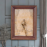 Бронзовая картина-панно "Саксофонист" на природном камне оникс