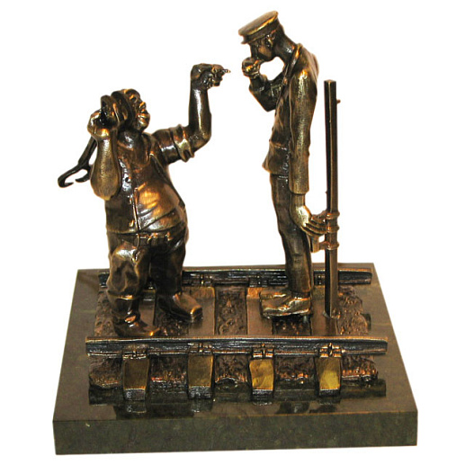 Бронзовая статуэтка Железнодорожные рабочие купить с доставкой Бронзовая статуэтка Железнодорожные рабочие